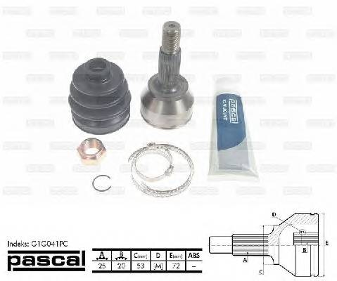 PASCAL G1G041PC Шарнірний комплект, привод... PASCAL G1G041PC Шарнірний комплект, привод...