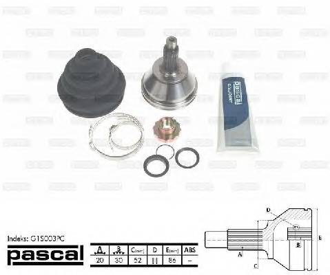 PASCAL G1S003PC Шарнирный комплект, привод