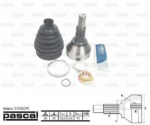 PASCAL G1X020PC Шарнирный комплект, привод