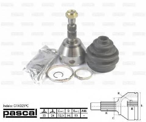 PASCAL G1X025PC Шарнирный комплект, привод