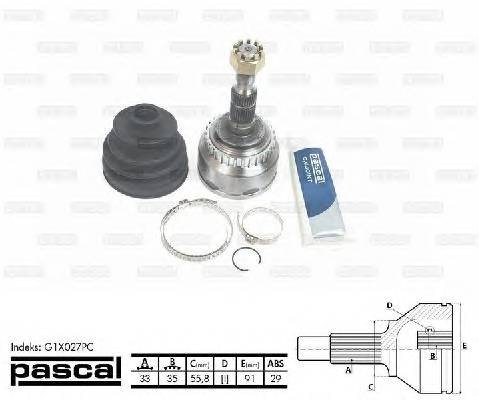 PASCAL G1X027PC Шарнирный комплект, привод