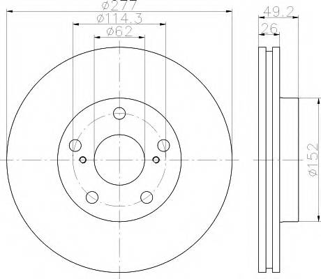 HELLA 8DD 355 119-661 Тормозной диск HELLA 8DD 355 119-661 Тормозной диск