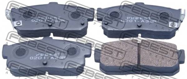 FEBEST 0201-A33R Гальмівні колодки к-кт. FEBEST 0201-A33R Гальмівні колодки к-кт.