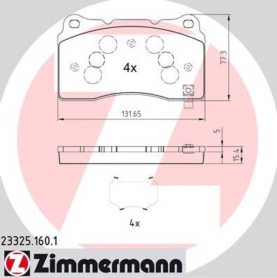 ZIMMERMANN 23325.160.1 Комплект тормозных колодок... ZIMMERMANN 23325.160.1 Комплект тормозных колодок...