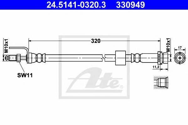 ATE 24.5141-0320.3 Гальмівний шланг
