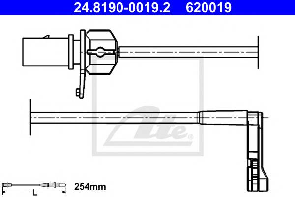 ATE 24.8190-0019.2 Сигнализатор, износ тормоз