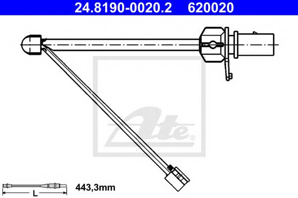 ATE 24.8190-0020.2 Сигнализатор, износ тормоз