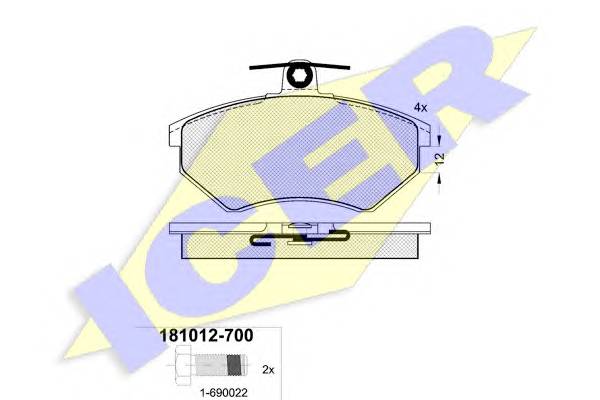 ICER 181012-700 Комплект тормозных колодок