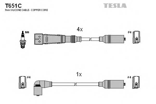 TESLA T651C Комплект проводов зажигани