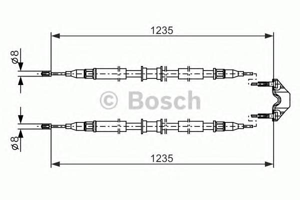 BOSCH 1 987 477 869 Трос, стояночная тормозная 