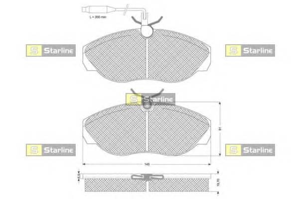 STARLINE BD S820P Гальмiвнi колодки, к-кт. STARLINE BD S820P Гальмiвнi колодки, к-кт.