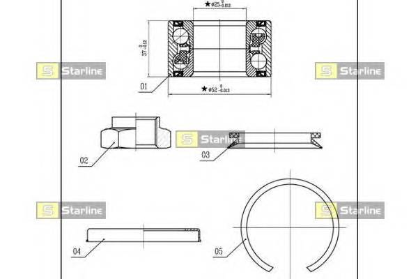 STARLINE LO 03556 Пiдшипник ступицi колеса STARLINE LO 03556 Пiдшипник ступицi колеса