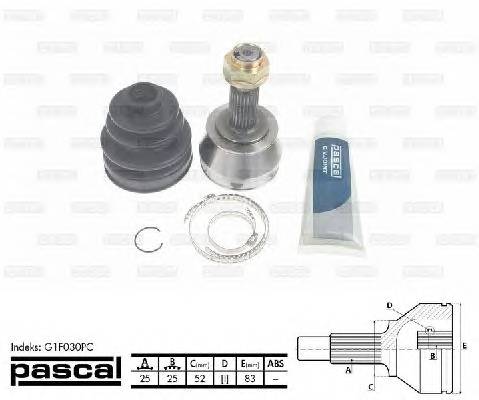 PASCAL G1F030PC Шарнирный комплект, привод