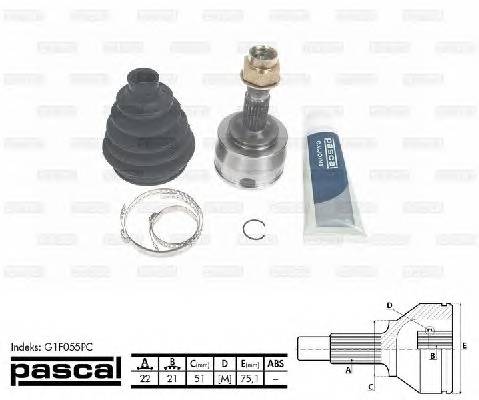 PASCAL G1F055PC Шарнирный комплект, привод