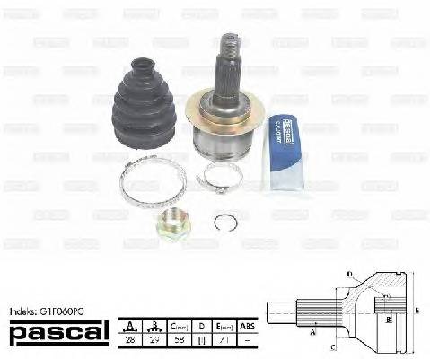 PASCAL G1F060PC Шарнірний комплект, привод... PASCAL G1F060PC Шарнірний комплект, привод...