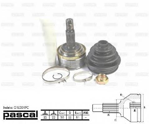 PASCAL G1L001PC Шарнирный комплект, привод...