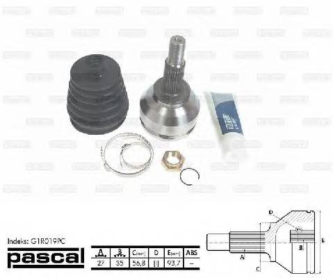 PASCAL G1R019PC Шарнірний комплект, привод... PASCAL G1R019PC Шарнірний комплект, привод...
