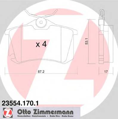 ZIMMERMANN 23554.170.1 Комплект тормозных колодок