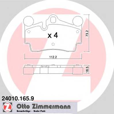 ZIMMERMANN 24010.165.9 Комплект тормозных колодок