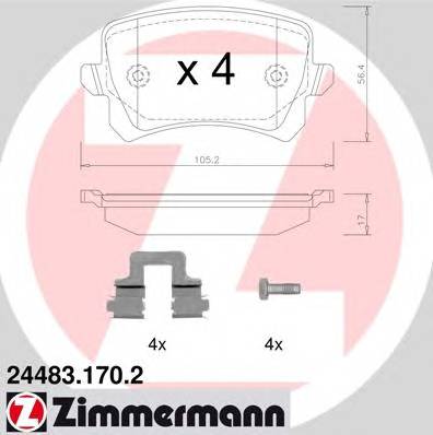 ZIMMERMANN 24483.170.2 Комплект тормозных колодок