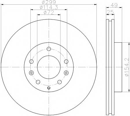 HELLA 8DD 355 115-771 Гальмівний диск HELLA 8DD 355 115-771 Гальмівний диск