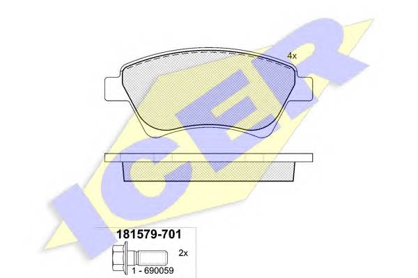 ICER 181579-701 Комплект тормозных колодок