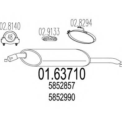MTS 01.63710 Глушитель выхлопных газов 