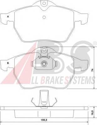 A.B.S. 36897 Комплект тормозных колодок