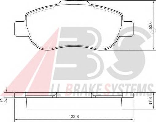A.B.S. 37439 Комплект гальмівних колодо...