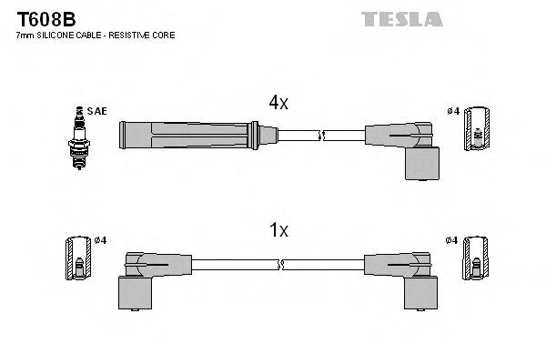 TESLA T608B Комплект проводов зажигани