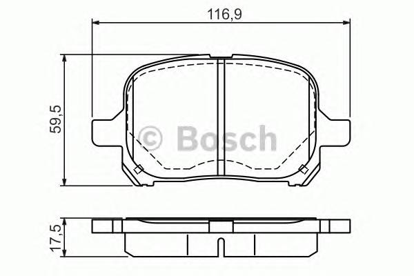 BOSCH 0 986 424 639 Комплект гальмівних колодо... BOSCH 0 986 424 639 Комплект гальмівних колодо...