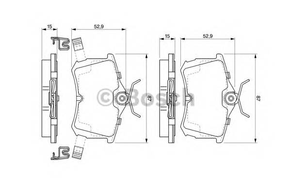 BOSCH 0 986 424 661 Комплект гальмівних колодо... BOSCH 0 986 424 661 Комплект гальмівних колодо...
