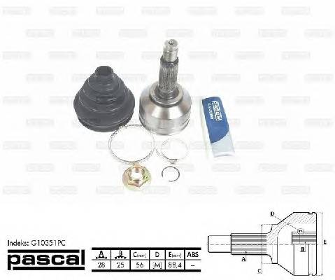 PASCAL G10351PC Шарнирный комплект, привод