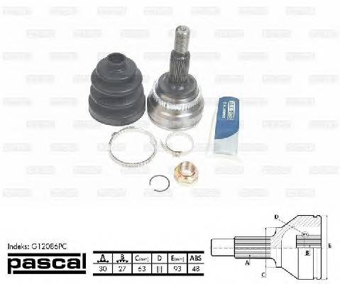 PASCAL G12086PC Шарнирный комплект, привод