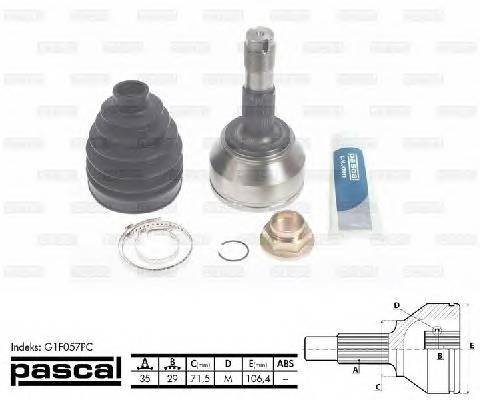 PASCAL G1F057PC Шарнирный комплект, привод