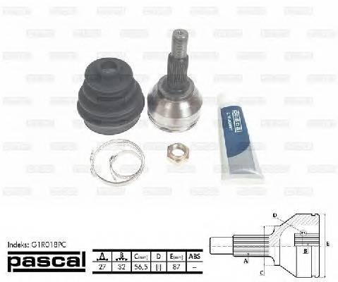 PASCAL G1R018PC Шарнирный комплект, привод