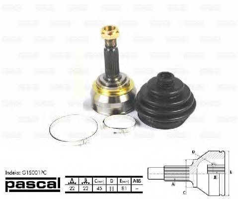 PASCAL G1S001PC Шарнірний комплект, привод... PASCAL G1S001PC Шарнірний комплект, привод...