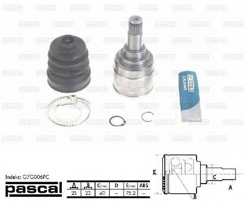 PASCAL G7G006PC Шарнирный комплект, привод