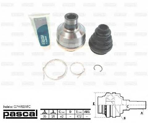 PASCAL G7W021PC Шарнирный комплект, привод... PASCAL G7W021PC Шарнирный комплект, привод...