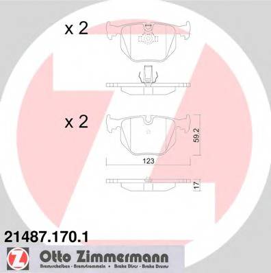ZIMMERMANN 21487.170.1 Комплект гальмівних колодо... ZIMMERMANN 21487.170.1 Комплект гальмівних колодо...