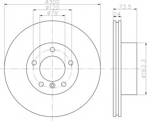 HELLA 8DD 355 111-921 Гальмівний диск