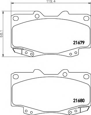 HELLA 8DB 355 013-481 Комплект тормозных колодок... HELLA 8DB 355 013-481 Комплект тормозных колодок...