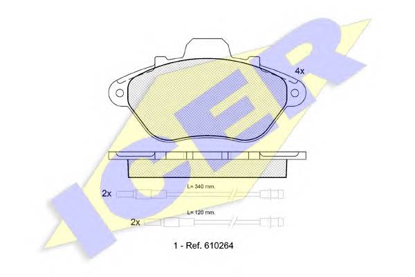 ICER 180786 Комплект тормозных колодок