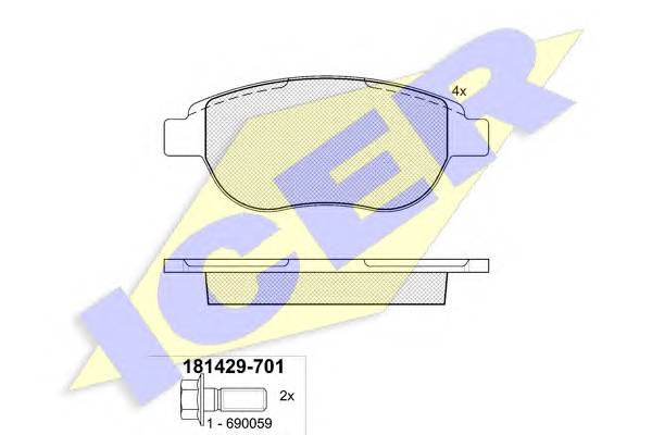ICER 181429-701 Комплект тормозных колодок