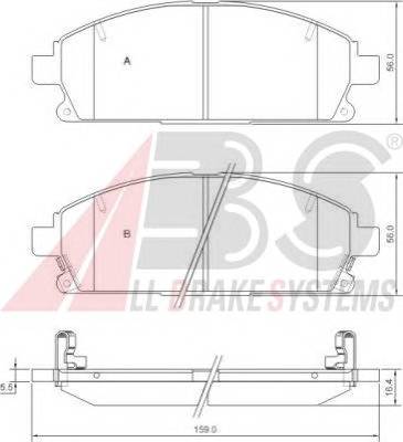 A.B.S. 37081 Комплект гальмівних колодо... A.B.S. 37081 Комплект гальмівних колодо...
