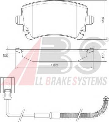 A.B.S. 37368 Комплект гальмівних колодо...