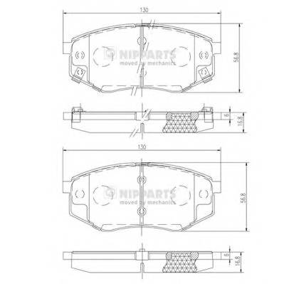 NIPPARTS N3600545 Комплект гальмівних колодо... NIPPARTS N3600545 Комплект гальмівних колодо...
