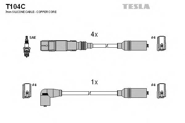TESLA T104C Комплект проводов зажигани