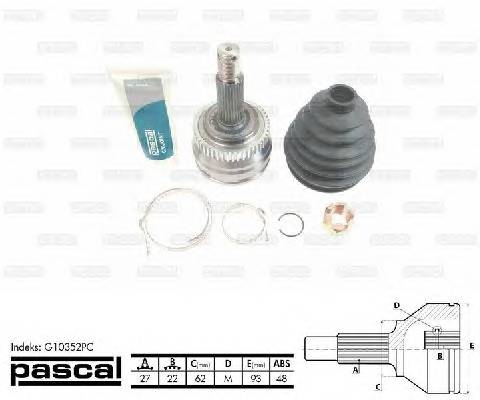 PASCAL G10352PC Шарнирный комплект, привод