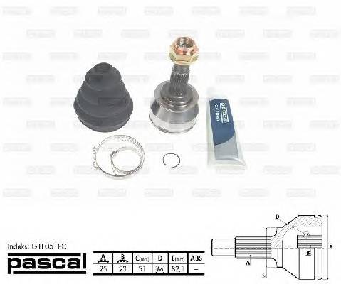 PASCAL G1F051PC Шарнирный комплект, привод